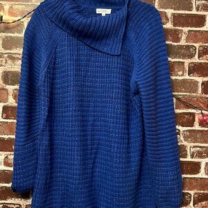 Northern Reflections Blue Cowl Neck Chunky Knit Sweater - XXL